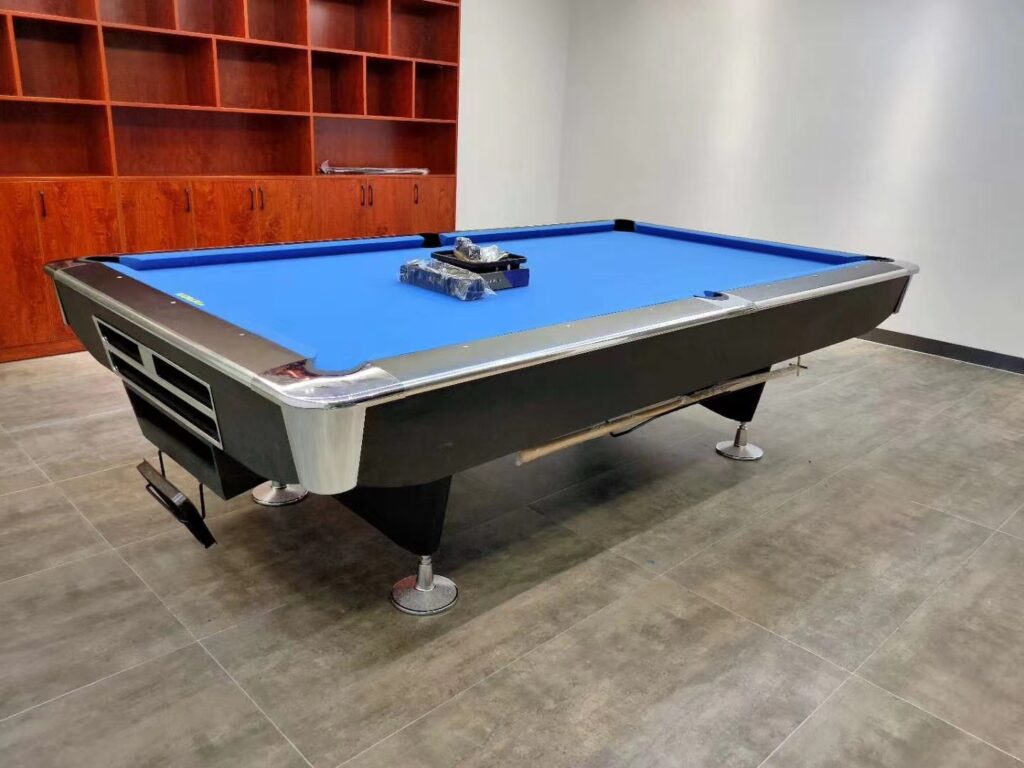 TechnoFitness DQ-B005 9ft Executive Marble Billiard & Snooker Table – Genuine Slate Bed - Luxury Chromed Legs, High-Speed Cloth & Complete Professional Accessory Kit