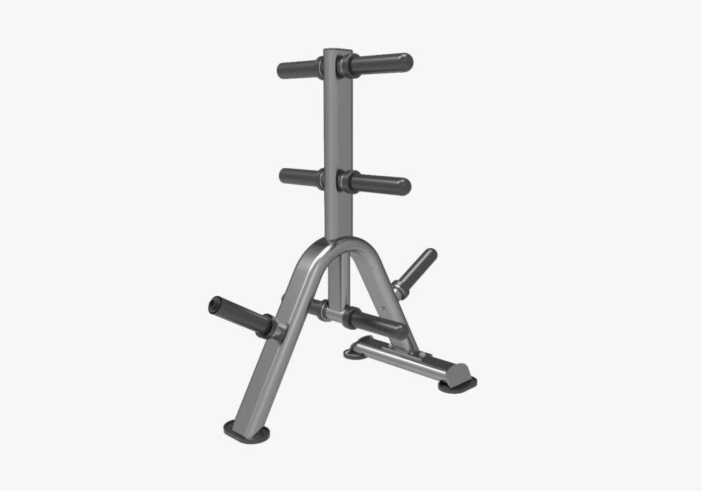 TechnoFitness KJ-1264 Commercial Vertical Weight Plate Tree – Heavy-Duty 2.5mm Steel Storage Rack for Olympic Plates | Industrial Space-Saving Weight Organizer