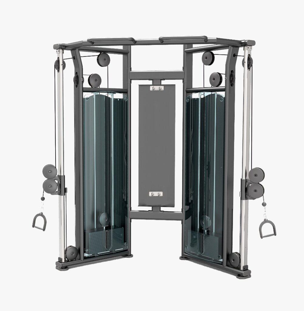 TechnoFitness KJ1229 Commercial Dual Adjustable Pulley & Functional Trainer – 200KG Total Weight Stack | Heavy-Duty Steel Dual Cable Station for Full Body Strength