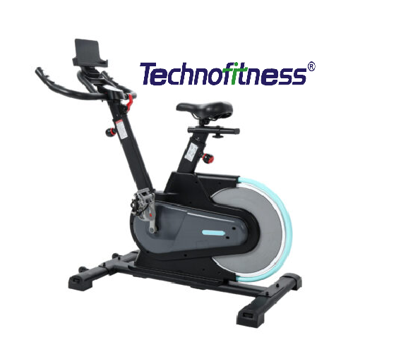 TechnoFitness UB3H Professional Indoor Spin Bike – Quiet Poly-V Belt Drive Cycling Trainer 120KG Capacity, Fully Wrapped Flywheel & 3-Way Adjustable Ergonomics
