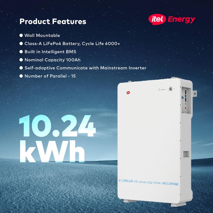 itel 10240Wh Lithium Battery Standing 48V 200Ah 10.24kWh IPL-51200X